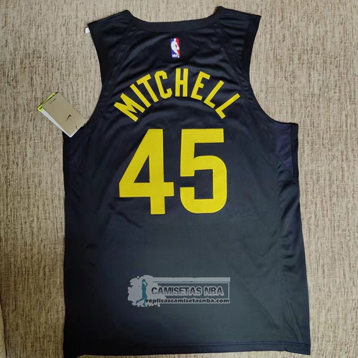 Camiseta Utah Jazz Donovan Mitchell NO 45 Statement Autentico 2022-23 Negro